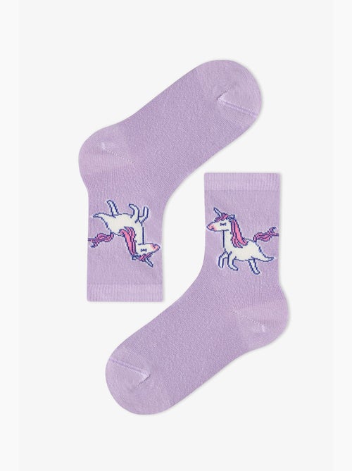Calzini donna loving unicorn, paio penti - Kiabi