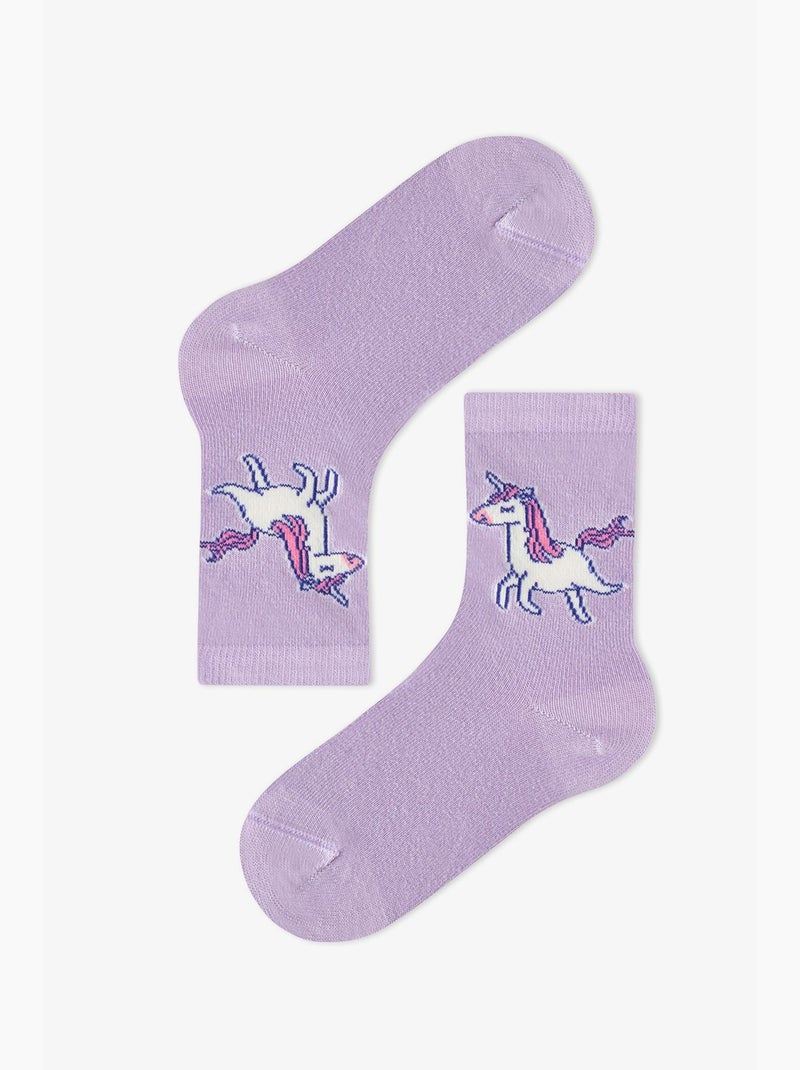 Calzini donna loving unicorn, paio penti Rosa - Kiabi
