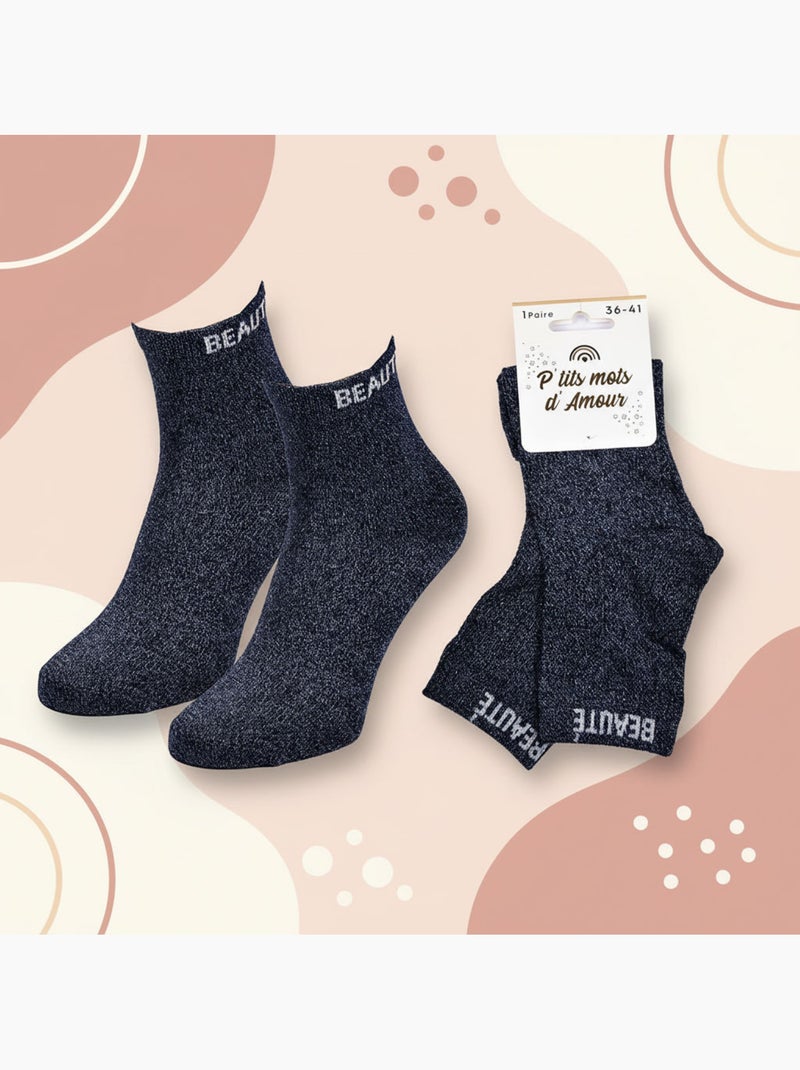 Calzini Donna Paillettes OZABI Soquettes Blu marino - Kiabi