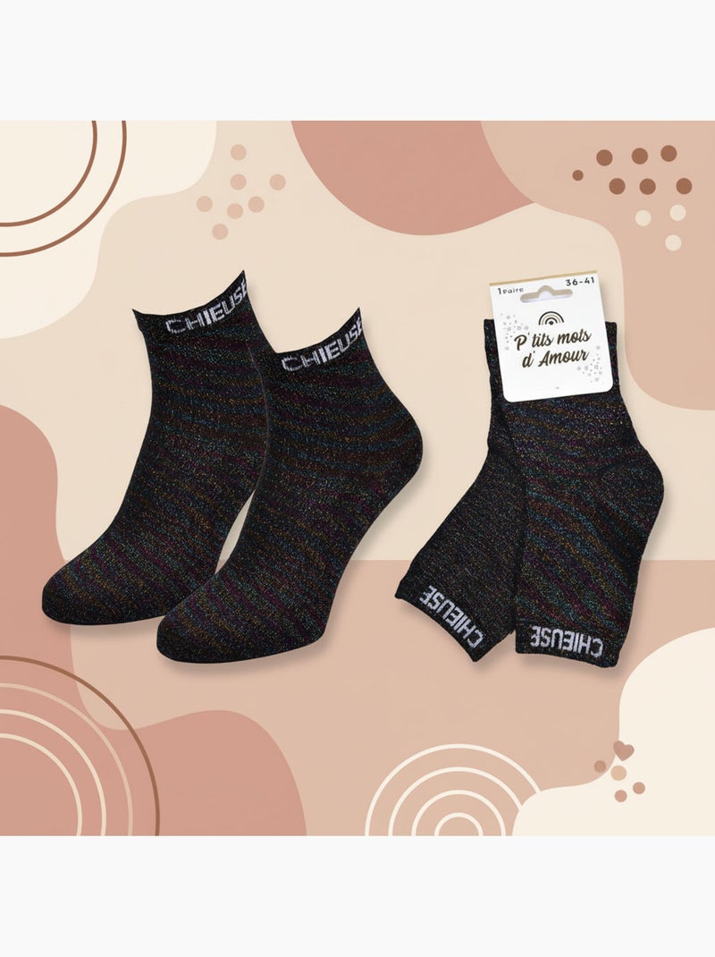 Calzini Donna Paillettes OZABI Soquettes Nero - Kiabi