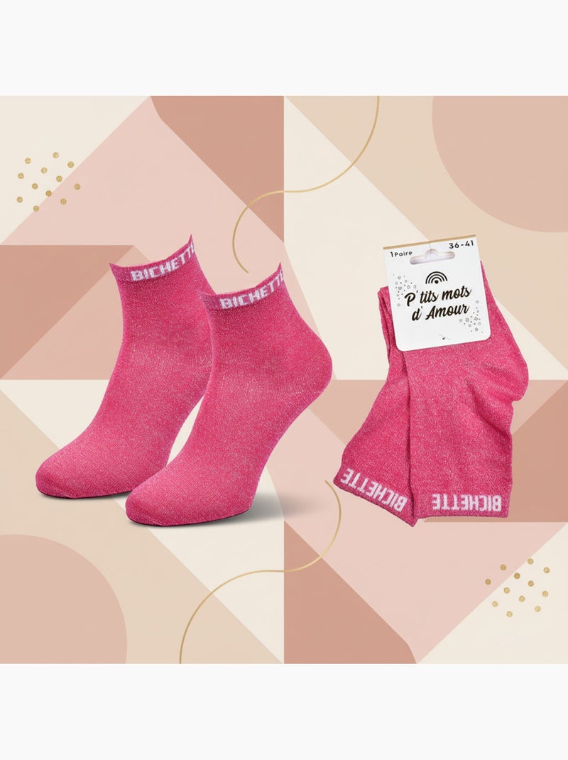 Calzini Donna Paillettes OZABI Soquettes Rosa fucsia - Kiabi