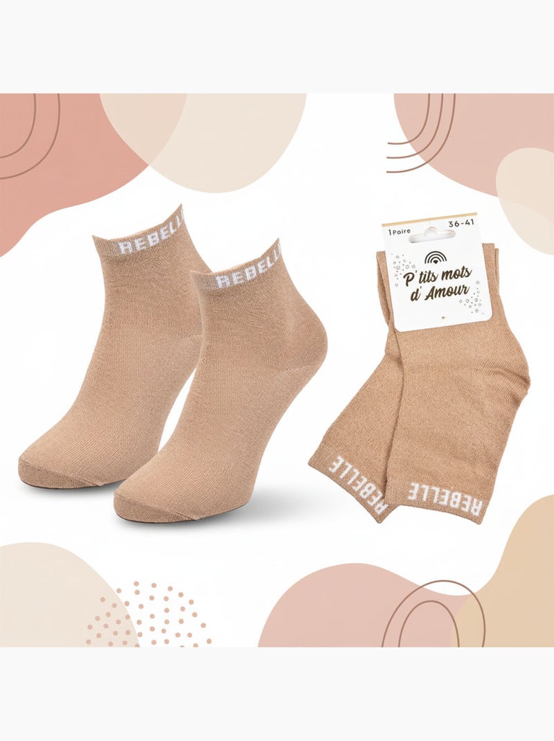 Calzini Donna Paillettes OZABI Soquettes Tortora - Kiabi