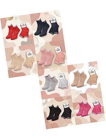 Calzini Donna Paillettes Soquettes OZABI Confezione da 8 Paia