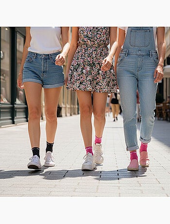 Calzini Donna Paillettes Soquettes OZABI Confezione da 8 Paia
