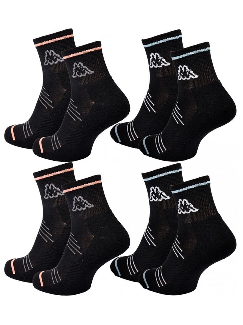 Calzini Donna QUARTER KAPPA - Confezione da 4 Nero - Kiabi