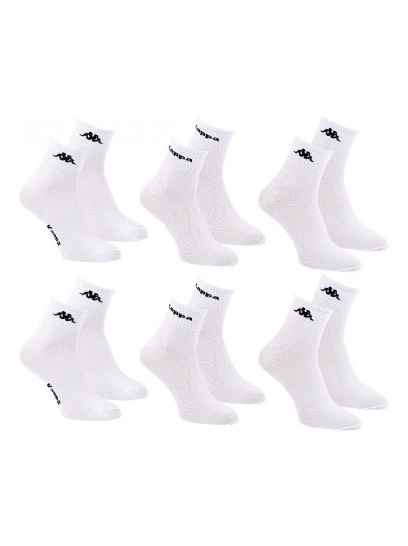 Calzini Donna QUARTER KAPPA - Confezione da 6 Bianco - Kiabi