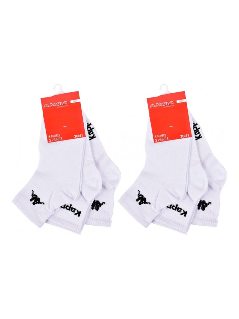 Calzini Donna QUARTER KAPPA - Confezione da 6 Bianco - Kiabi