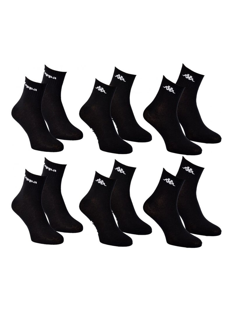 Calzini Donna QUARTER KAPPA - Confezione da 6 Nero - Kiabi