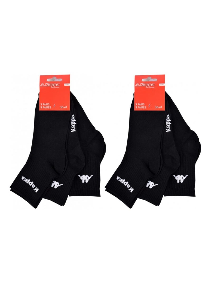 Calzini Donna QUARTER KAPPA - Confezione da 6 Nero - Kiabi