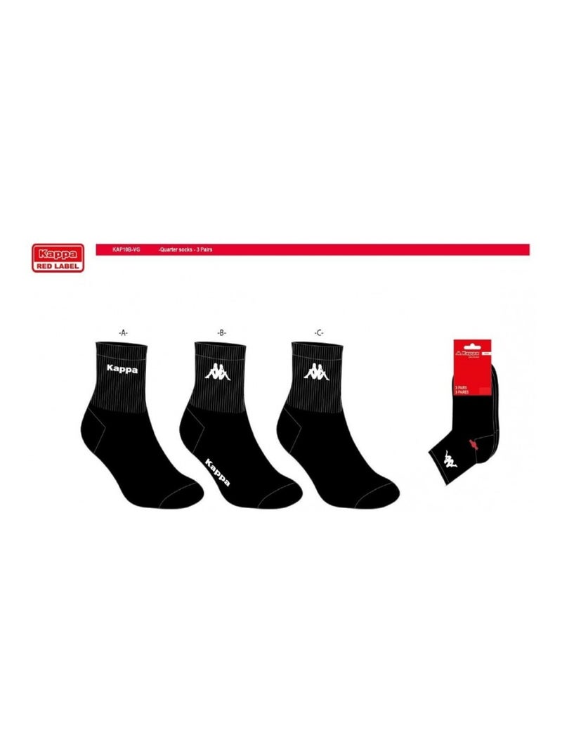 Calzini Donna QUARTER KAPPA - Confezione da 6 Nero - Kiabi