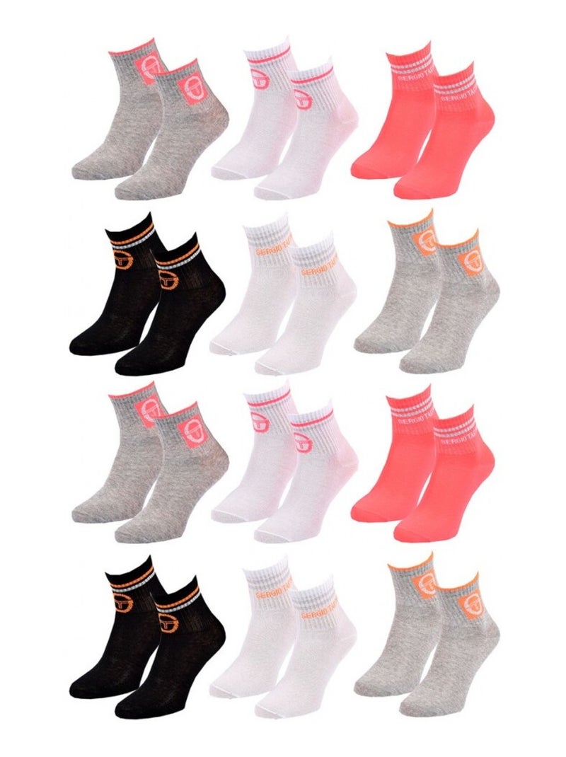 Calzini Donna QUARTER SERGIO TACCHINI - Confezione da 12 Multicolore - Kiabi