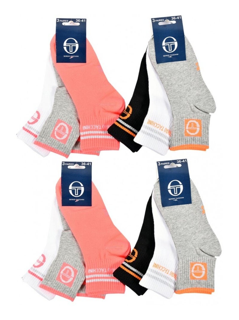 Calzini Donna QUARTER SERGIO TACCHINI - Confezione da 12 Multicolore - Kiabi