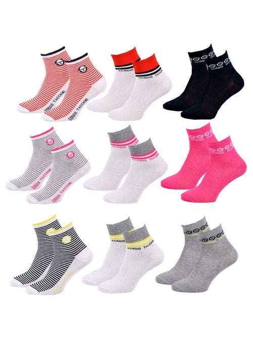 Calzini Donna QUARTER SERGIO TACCHINI Lotto di 9 - Confezione da 9 - Kiabi
