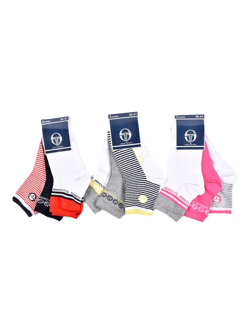 Calzini Donna QUARTER SERGIO TACCHINI Lotto di 9 - Confezione da 9 Multicolore - Kiabi