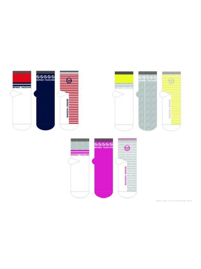 Calzini Donna QUARTER SERGIO TACCHINI Lotto di 9 - Confezione da 9 Multicolore - Kiabi