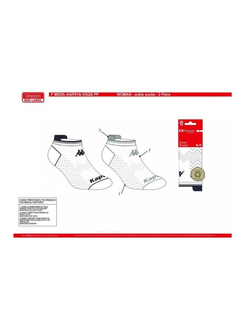 Calzini Donna SNEAKER KAPPA - Confezione da 4 Bianco - Kiabi