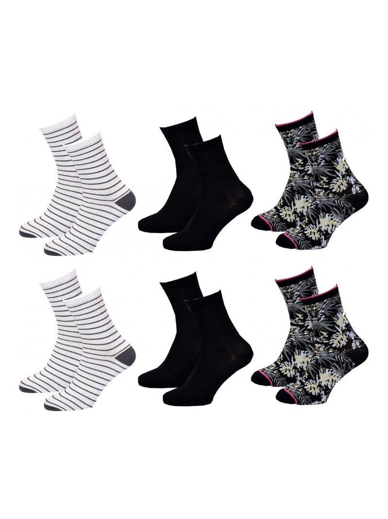 Calzini donna TWINDAY - Confezione da 8 Nero Multicolore Nero - Kiabi