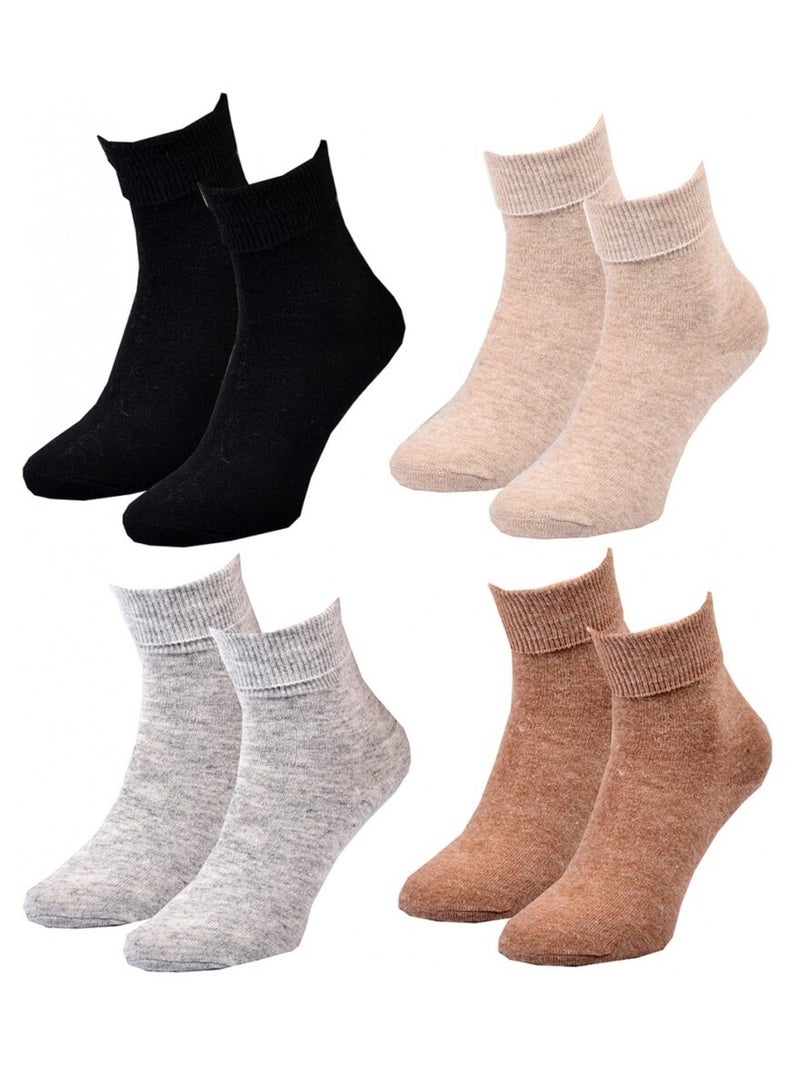 Calzini Donna WINTER SOCKS - Confezione da 4 Nero Multicolore Grigio - Kiabi
