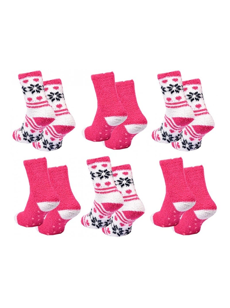 Calzini Donna WINTER SOCKS - Confezione da 6 Bianco / Rosa / Beige - Kiabi