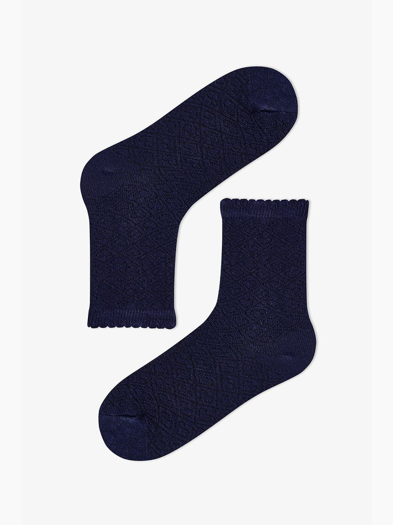 Calzini essential colors bambina, 2 paia penti Blu marino - Kiabi