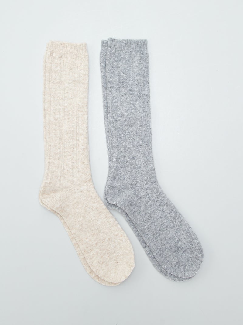 2 Paia Calzini Coraline Con Bottoni E Gatto - Taglia 40-42 In Maglia Casual