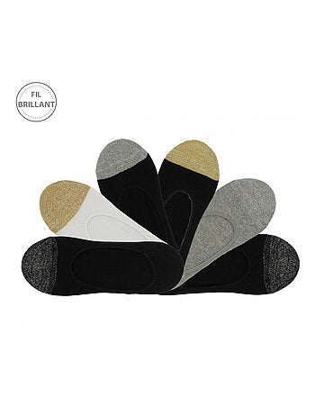 Calzini invisibili brillanti donna confezione da 6