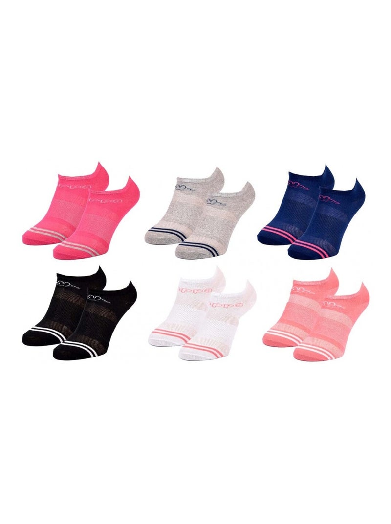 Calzini KAPPA SNEAKER - Confezione da 6 Rosa Nero Bianco Grigio - Kiabi