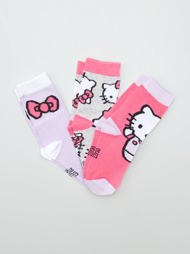 Calzini lunghi 'Hello Kitty' - Set di 3 VIOLA - Kiabi