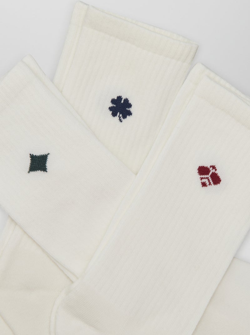 Calzini lunghi in maglia - Set di 3 BIANCO - Kiabi