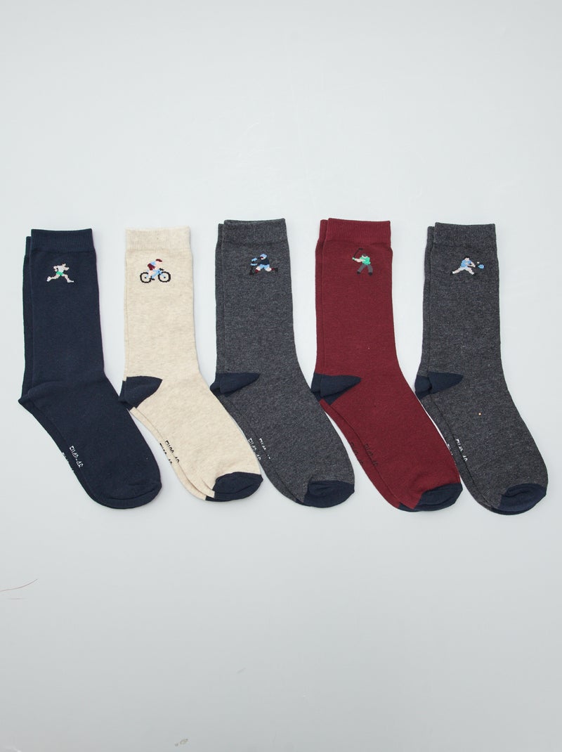 Calzini lunghi in maglia - Set di 5 BEIGE - Kiabi