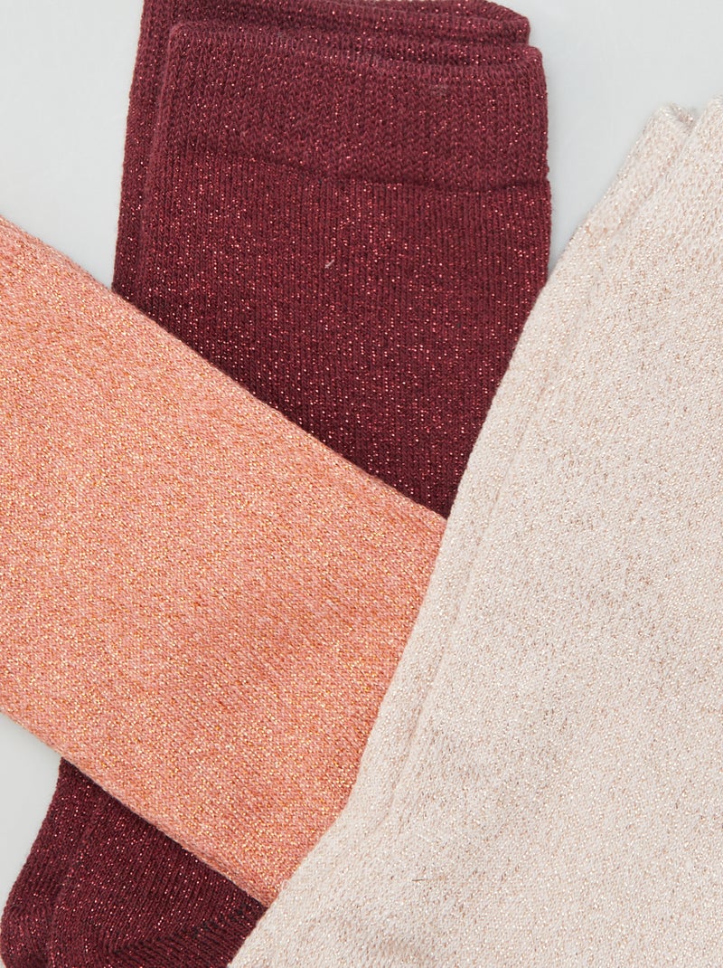 Calzini lunghi iridati - Set di 3 ROSA - Kiabi