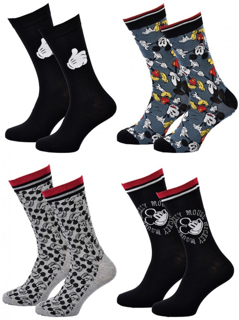 Calzini Mickey - Confezione da 4 Multicolore - Kiabi