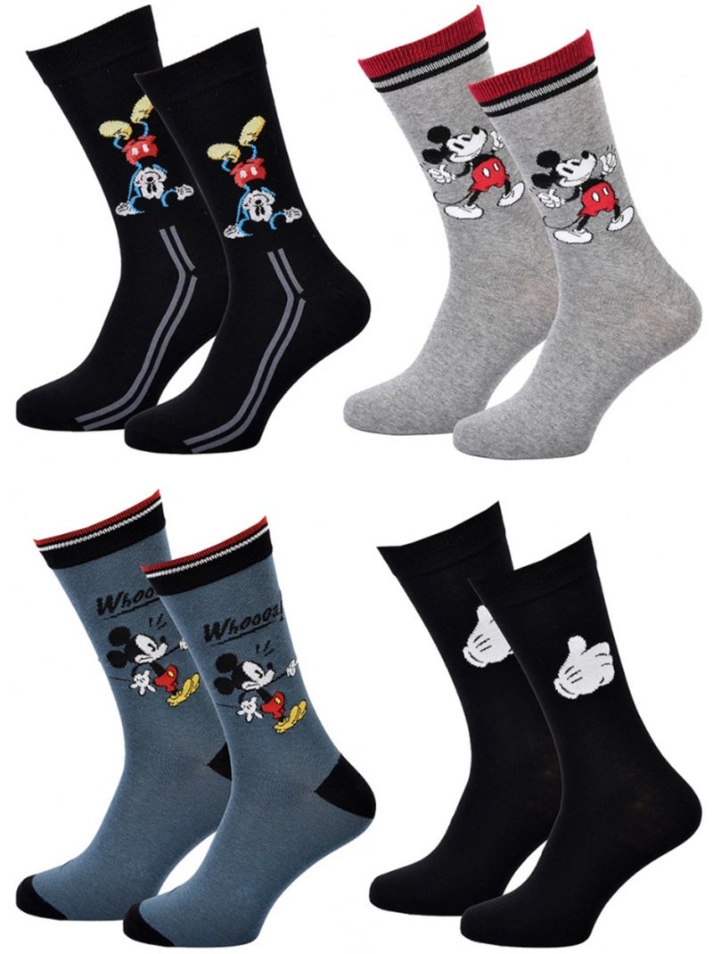 Calzini Mickey - Confezione da 4 Multicolore - Kiabi
