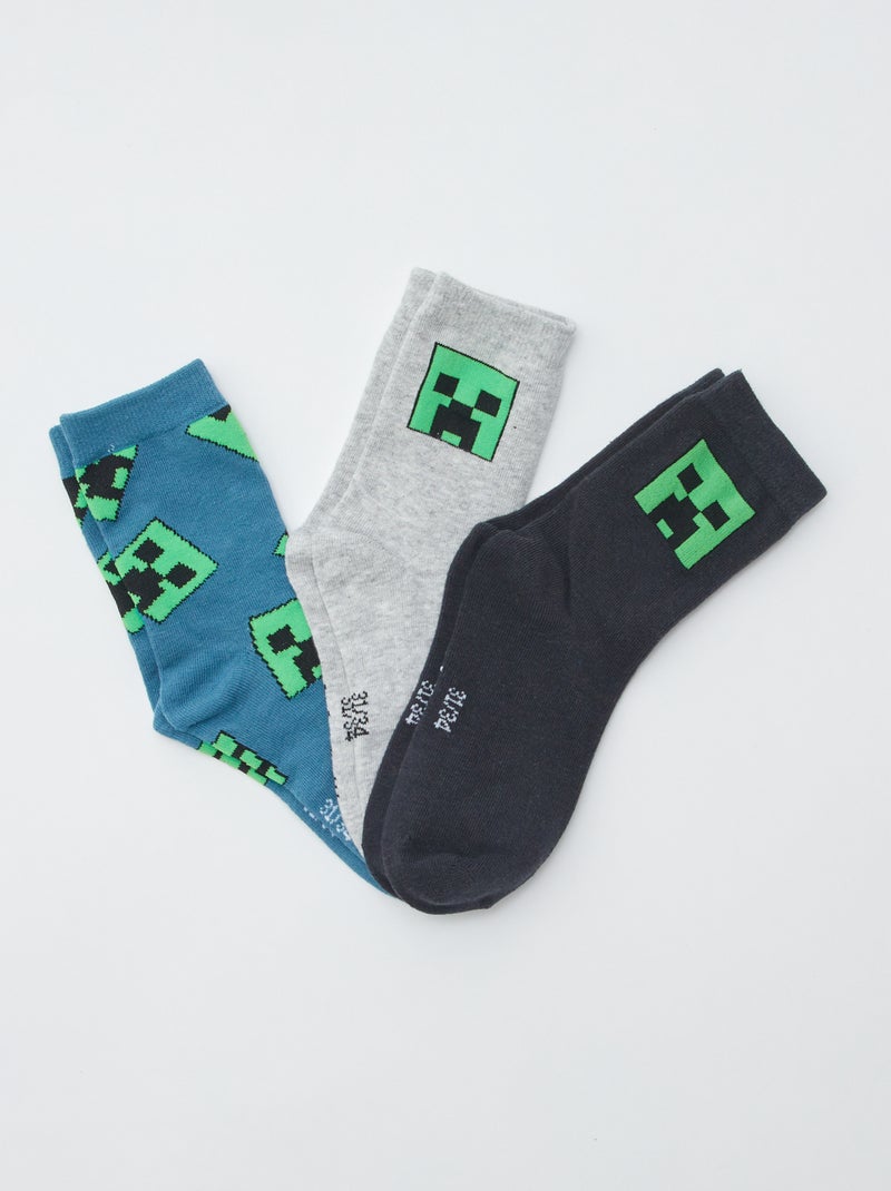 Calzini 'Minecraft' - confezione da 3 BLU - Kiabi