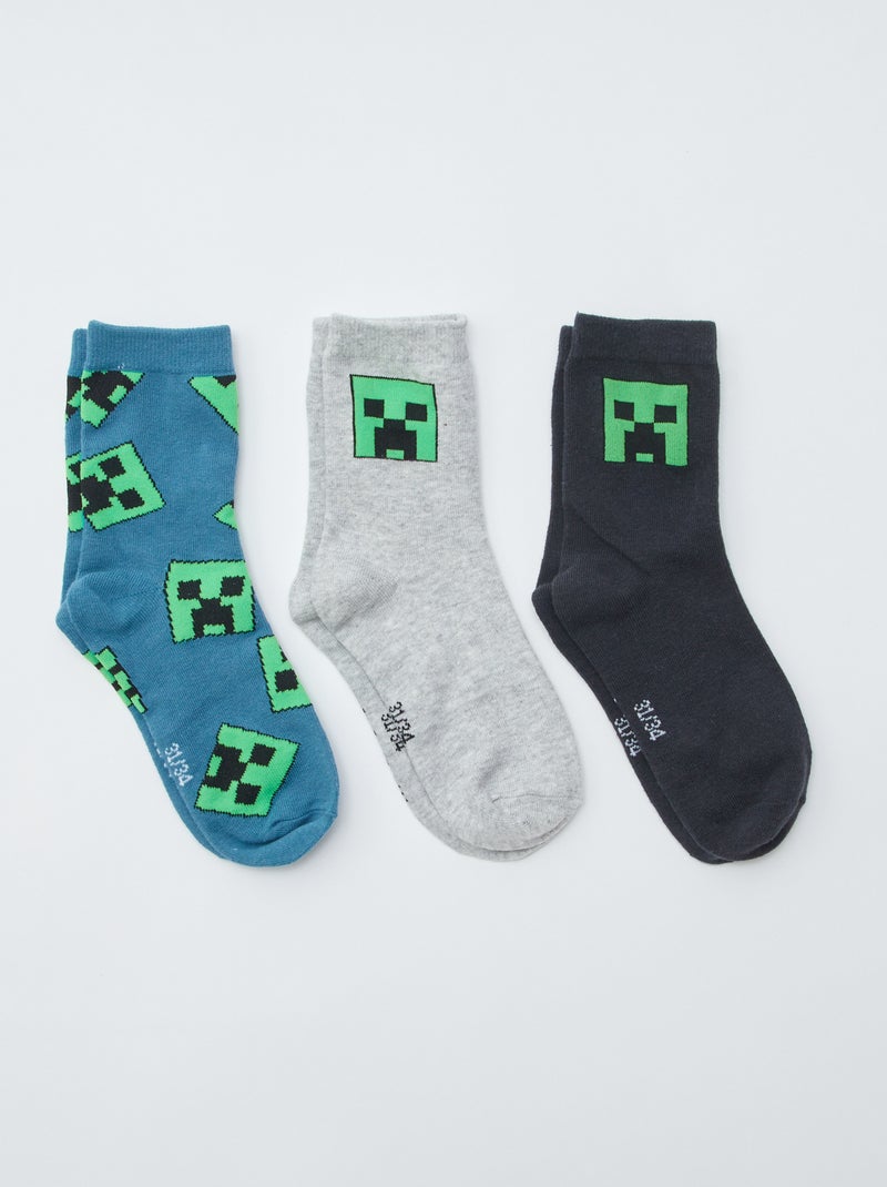 Calzini 'Minecraft' - confezione da 3 BLU - Kiabi