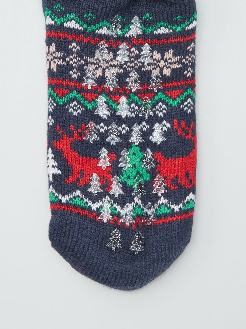 Calzini 'Natale' imbottiti antiscivolo BLU - Kiabi