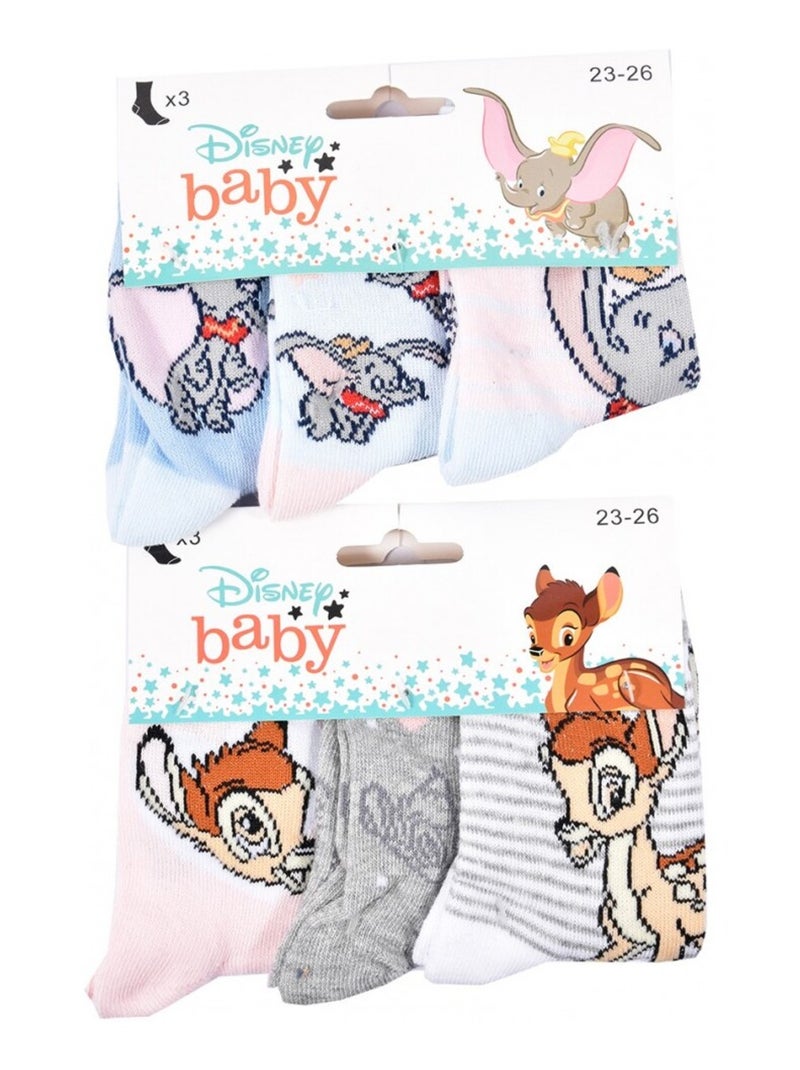 Calzini Pack Bambina DISNEY CLASSIC - Confezione da 6 Bianco Azzurro cielo Grigio - Kiabi
