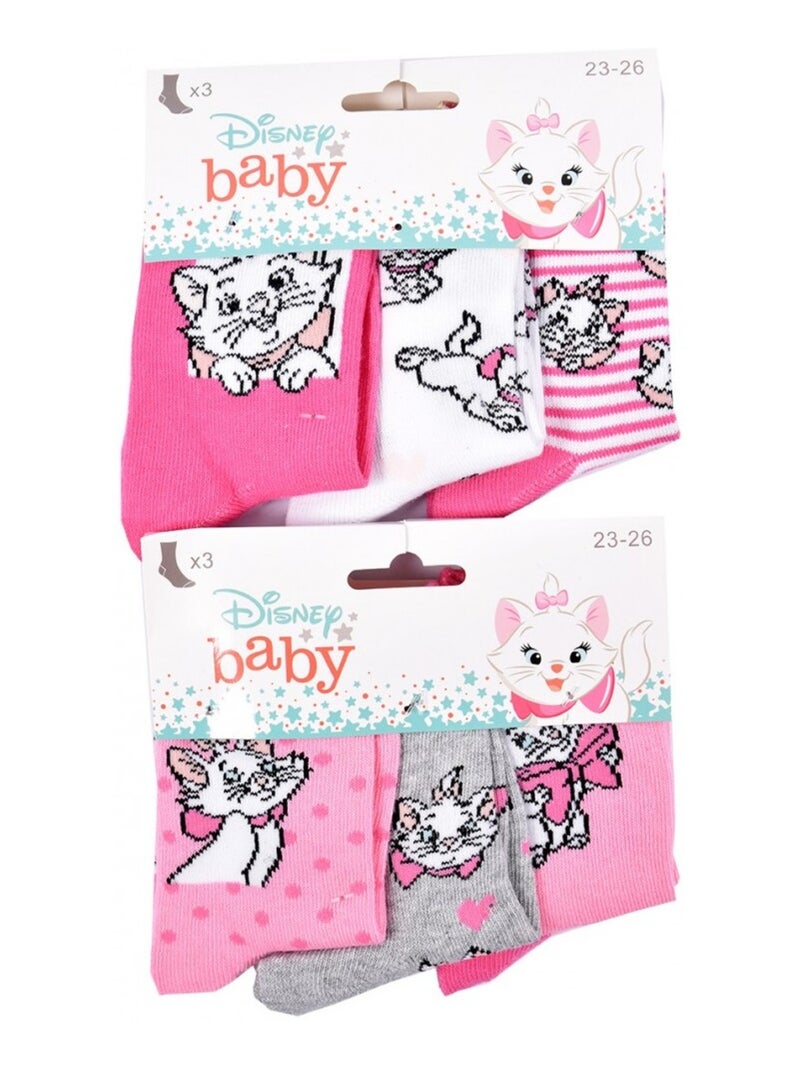 Calzini Pack Bambina DISNEY CLASSIC - Confezione da 6 Grigio rosa bianco - Kiabi