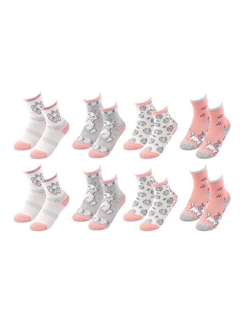 Calzini Pack Bambina DISNEY CLASSIC - Confezione da 8 Bianco Rosa chiaro Grigio - Kiabi
