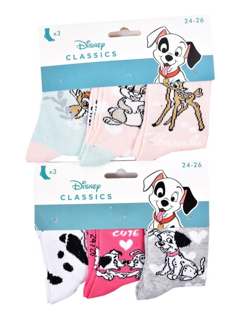 Calzini Pack Bambina DISNEY CLASSIC - Confezione da 9 Bianco Rosa chiaro Blu - Kiabi
