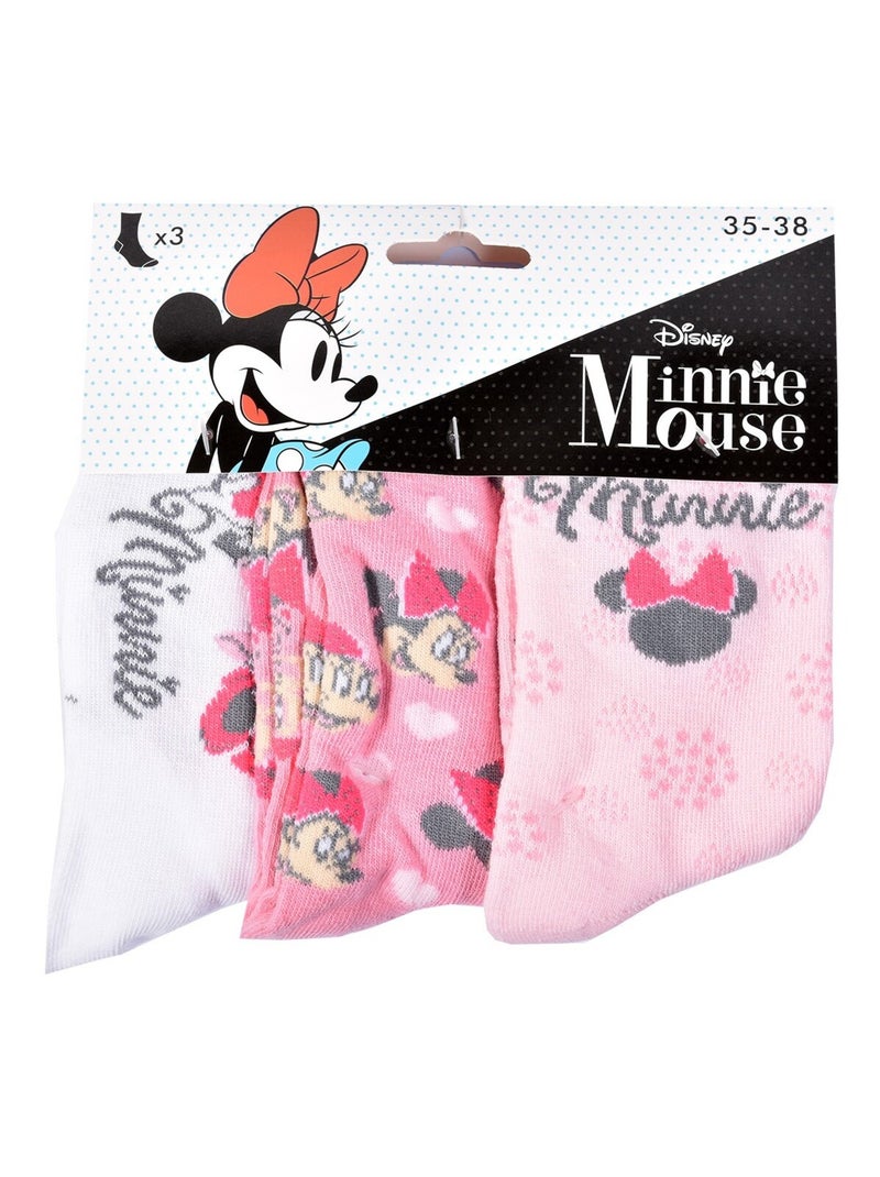 Calzini Pack Bambina DISNEY MINNIE Confezione da 6 Paia Bianco Rosa chiaro Grigio - Kiabi