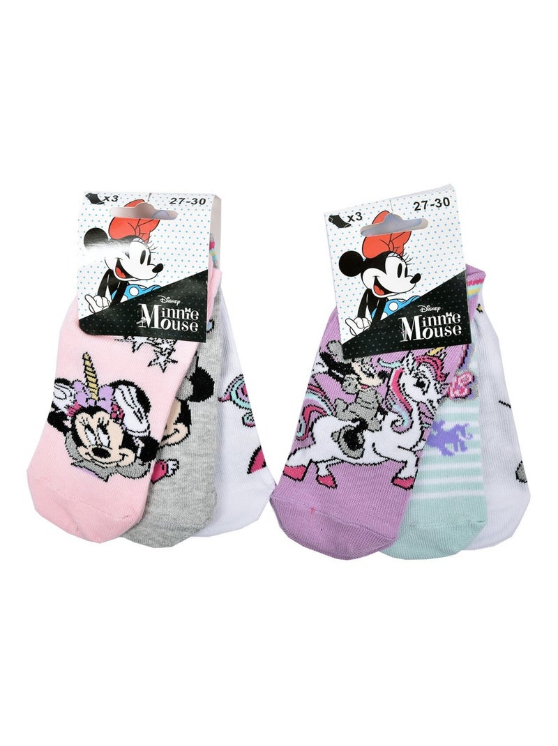 Calzini Pack Bambina DISNEY MINNIE Confezione da 9 Paia Bianco Multicolore Grigio - Kiabi