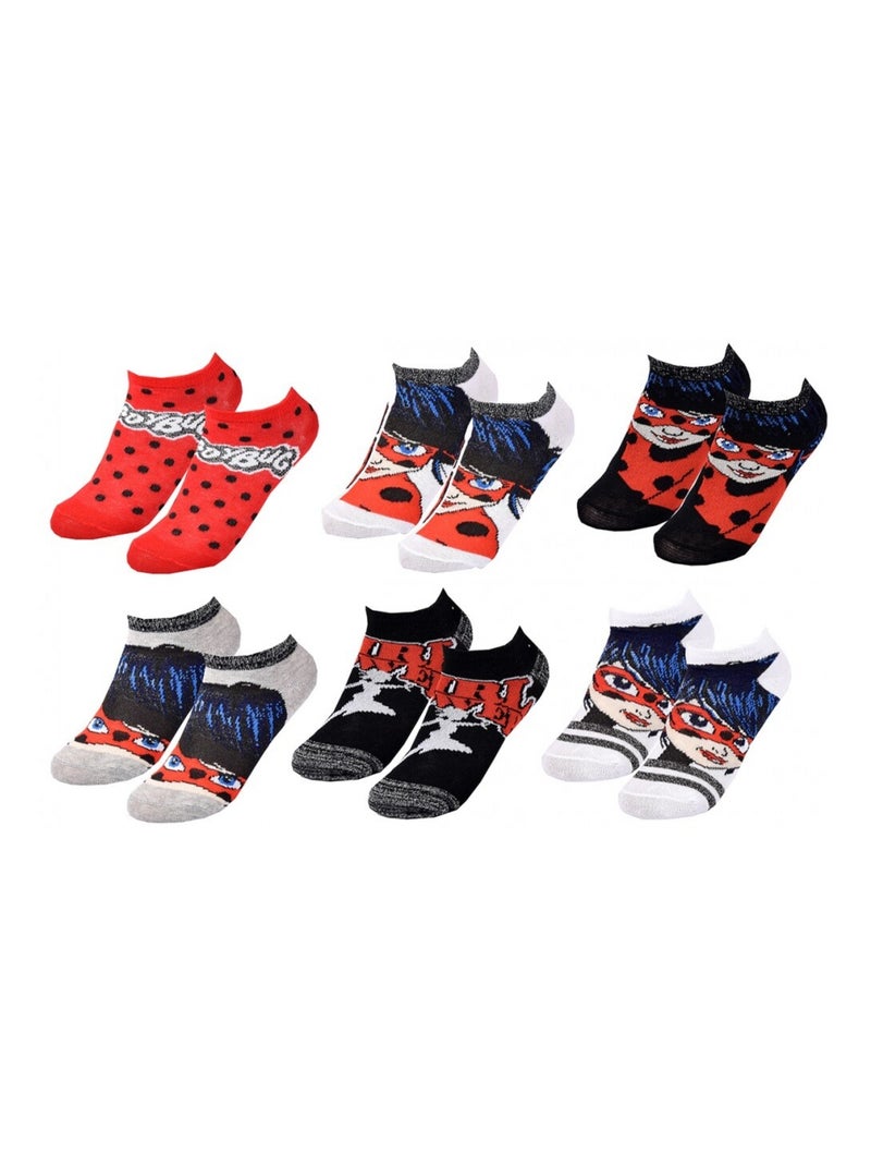 Calzini Pack Bambina MIRACULOUS - Confezione da 6 Bianco Rosso Grigio - Kiabi