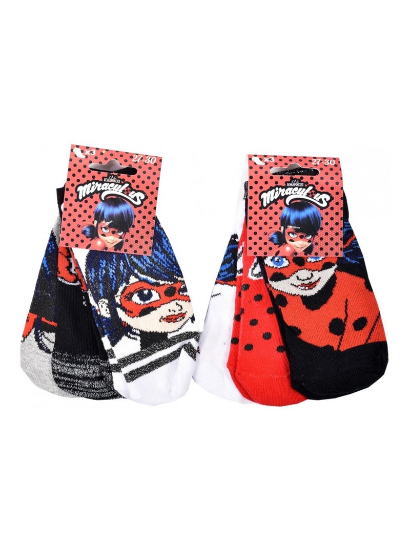 Calzini Pack Bambina MIRACULOUS - Confezione da 6 Bianco Rosso Grigio - Kiabi