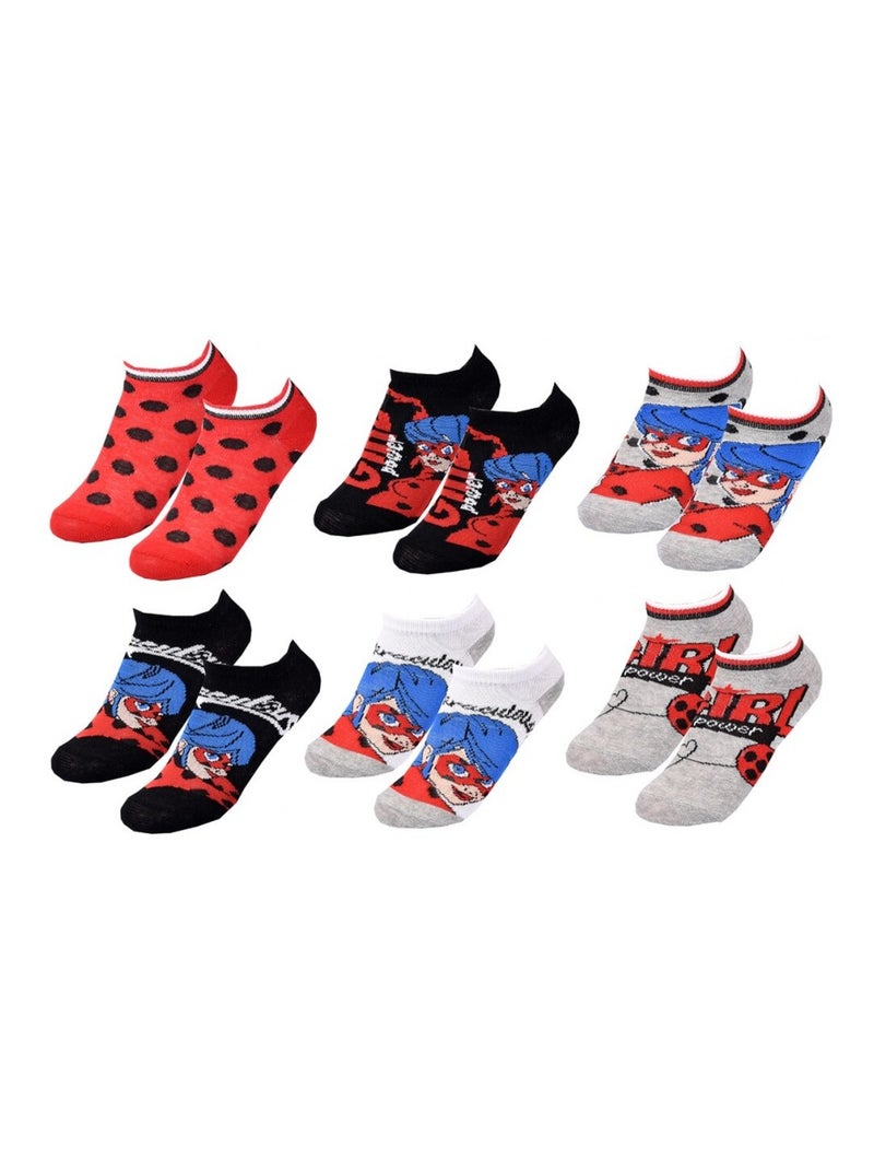 Calzini Pack Bambina MIRACULOUS - Confezione da 6 Nero Rosso Grigio - Kiabi