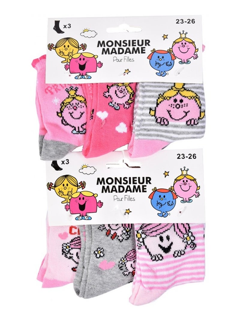 Calzini Pack Bambina MONSIEUR MADAME - Confezione da 9 Grigio rosa scuro grigio - Kiabi