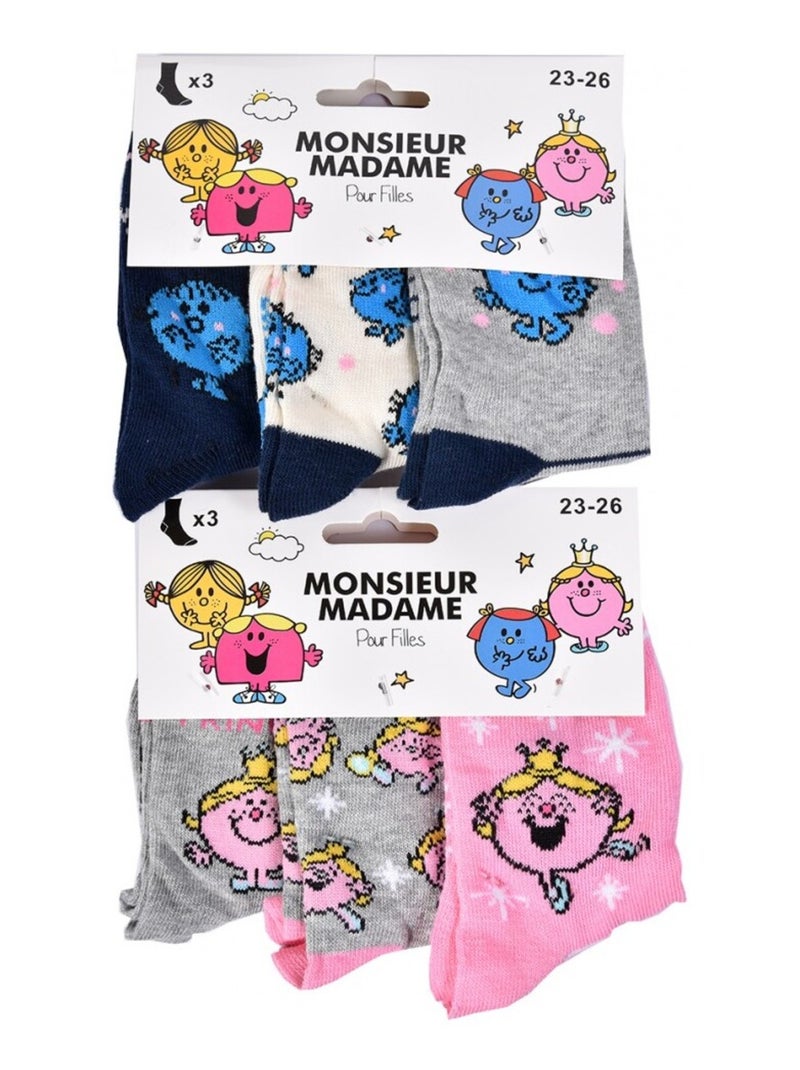 Calzini Pack Bambina MONSIEUR MADAME - Confezione da 9 Grigio rosa scuro grigio - Kiabi