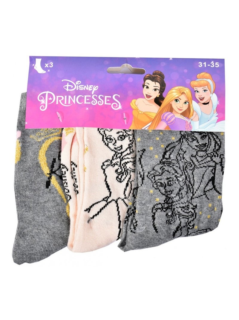 Calzini Pack Bambina PRINCIPESSE DISNEY - Confezione da 6 Grigio rosa grigio - Kiabi