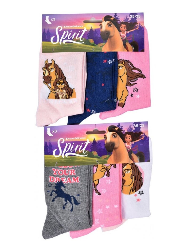 Calzini Pack Bambina SPIRIT - Confezione da 6 Grigio rosa bianco - Kiabi