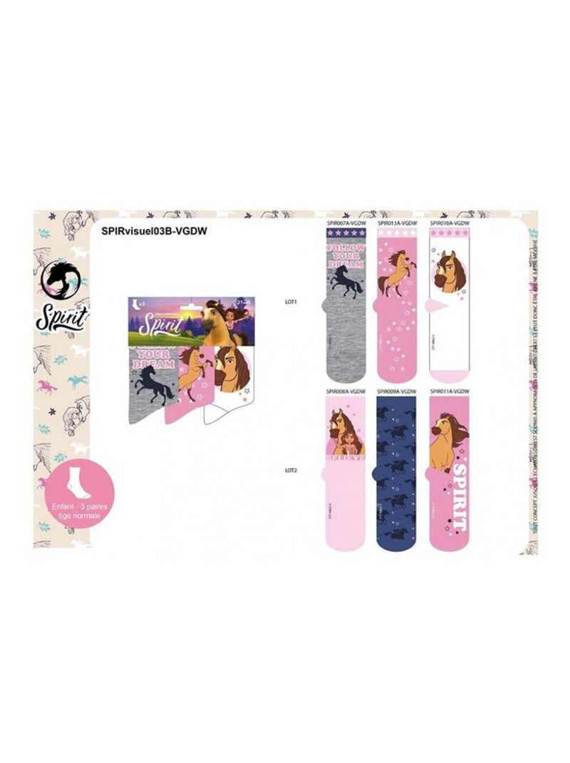 Calzini Pack Bambina SPIRIT - Confezione da 6 Grigio rosa bianco - Kiabi